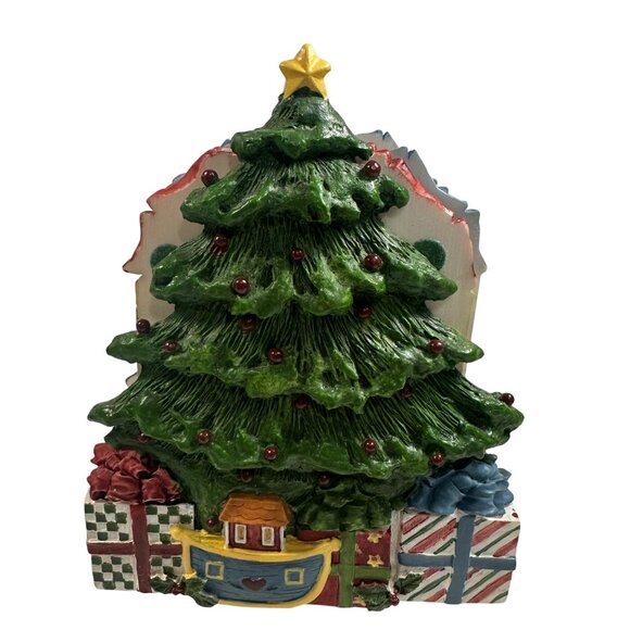 Susan Winget 4 Coaster Set w/ Christmas Tree Holder Ceramic Hand Painted Vintage - Picture 9 of 12